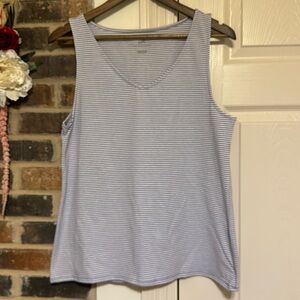 J Jill striped perfect v neck tank L